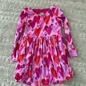 Little Sleepies Pink and Red Heart Valentine Dress 2T